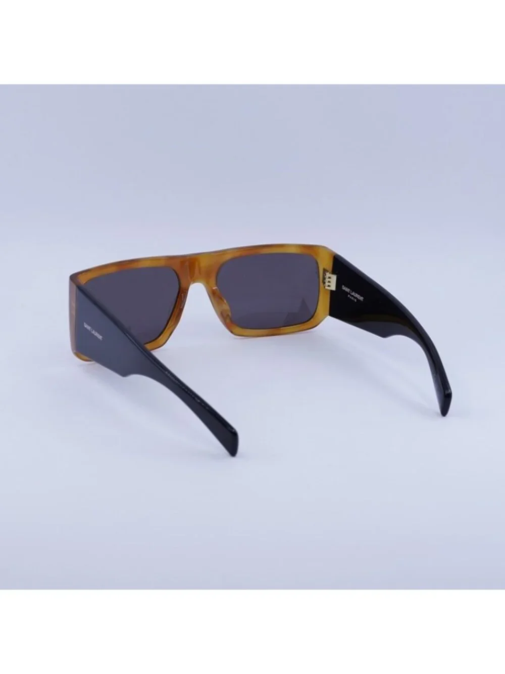 Saint Laurent SL635ACETATE 005 Sunglasses Brown Geometric Frame, Grey Lenses